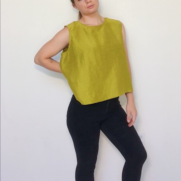 Eileen Fisher System Silk Georgette Crepe Shell - Picture 2 of 7